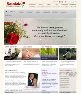 Rosedale Funeral Home, homepage